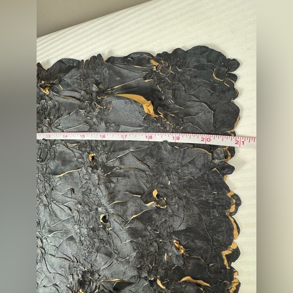 Black Gold Crinkle Top OSFM Boho Glam Metallic Festival Grunge Whimsigoth Fairy - Picture 8 of 8